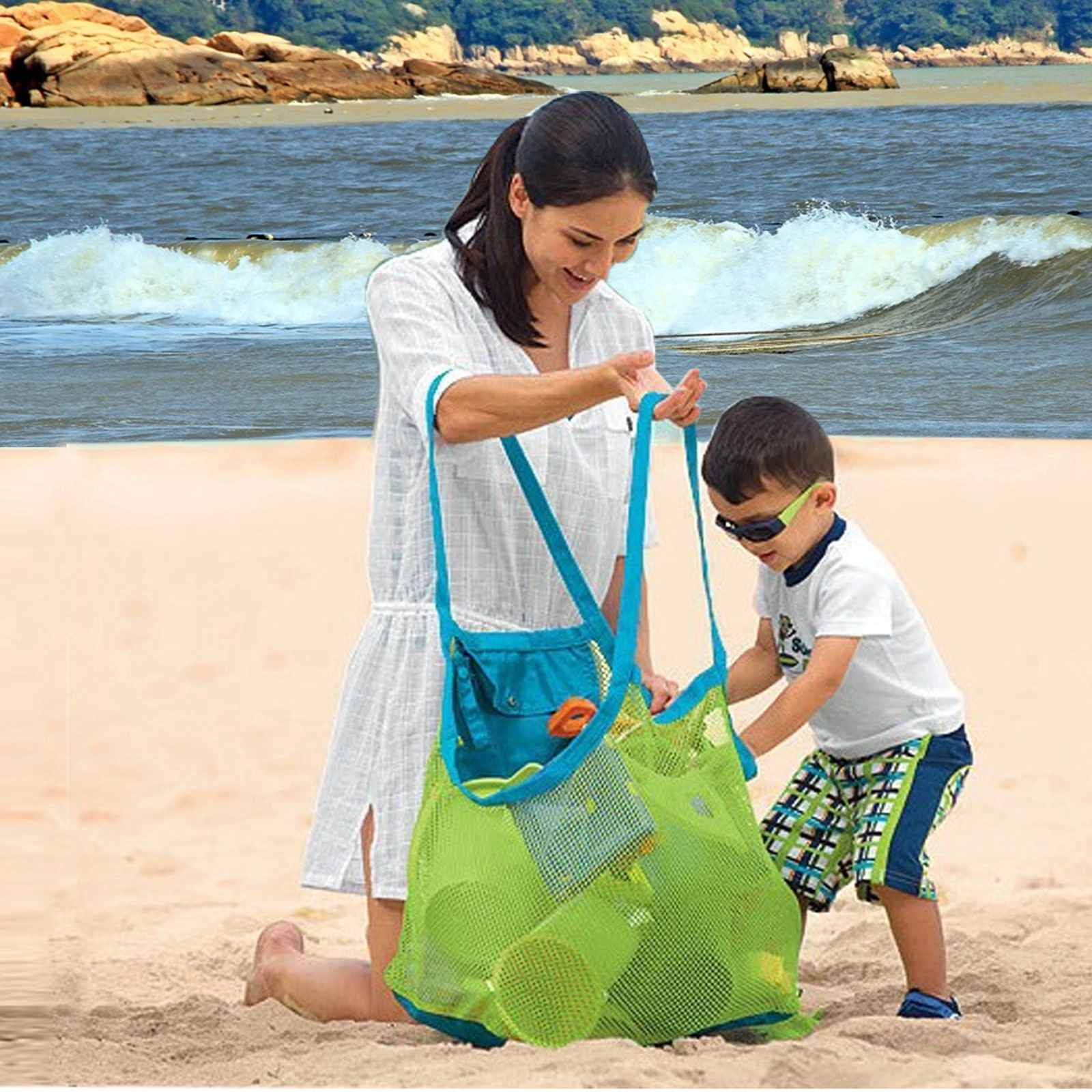 Kids Baby Toys Beach Bag Large Mesh Storage Bags Toy Beach Sand dredging Tool Storage Handbag Pouch Pouch Children Shoulder Bag
Kids Baby Toys Beach Bag Large Mesh Storage Bags Toy Beach Sand dredging Tool Storage Handbag Pouch Pouch Children Shoulder Bag