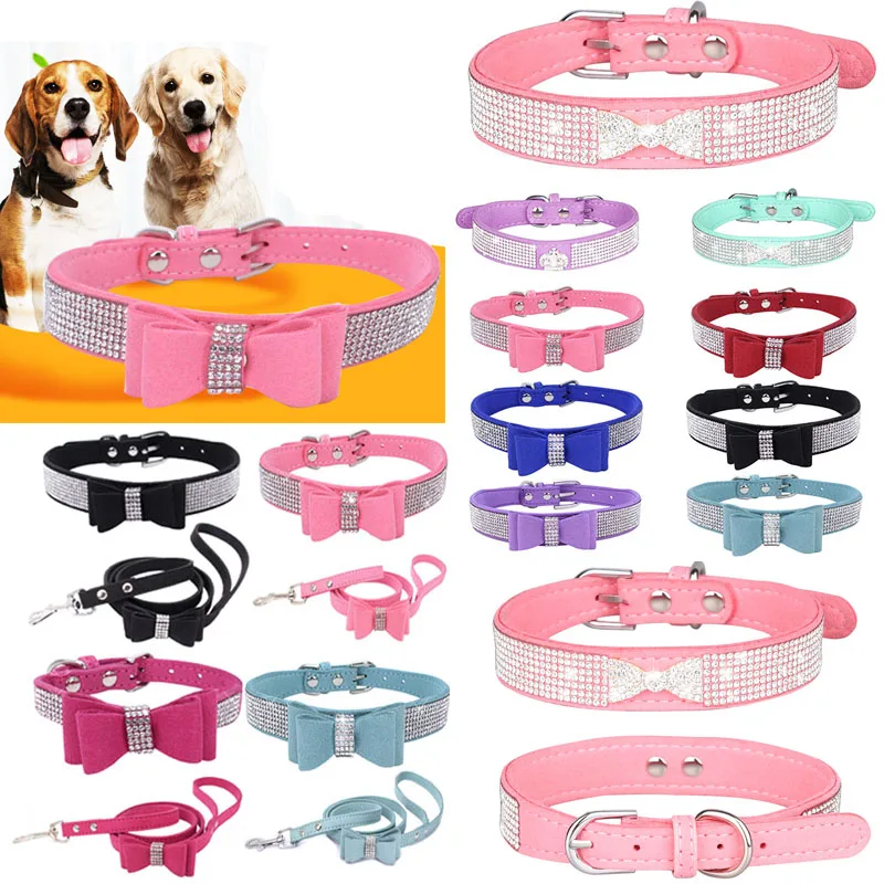Pet Dog Cat Collar Bowknot Rhinestone Crown Dog Collar PU Leather Collar Leash Lead For Small Medium Large Dogs Pitbull Bulldog
Pet Dog Cat Collar Bowknot Rhinestone Crown Dog Collar PU Leather Collar Leash Lead For Small Medium Large Dogs Pitbull Bulldog