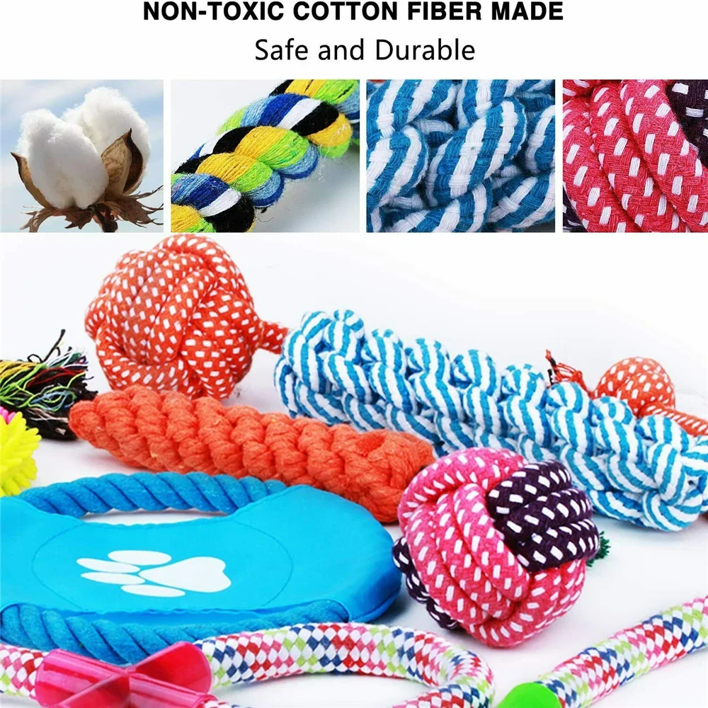 12Pcs Pet Dog Rope Chew Toy Set Puppy Durable Cotton Toys Clean Teeth Bite Ball Dog Toy 
12Pcs Pet Dog Rope Chew Toy Set Puppy Durable Cotton Toys Clean Teeth Bite Ball Dog Toy