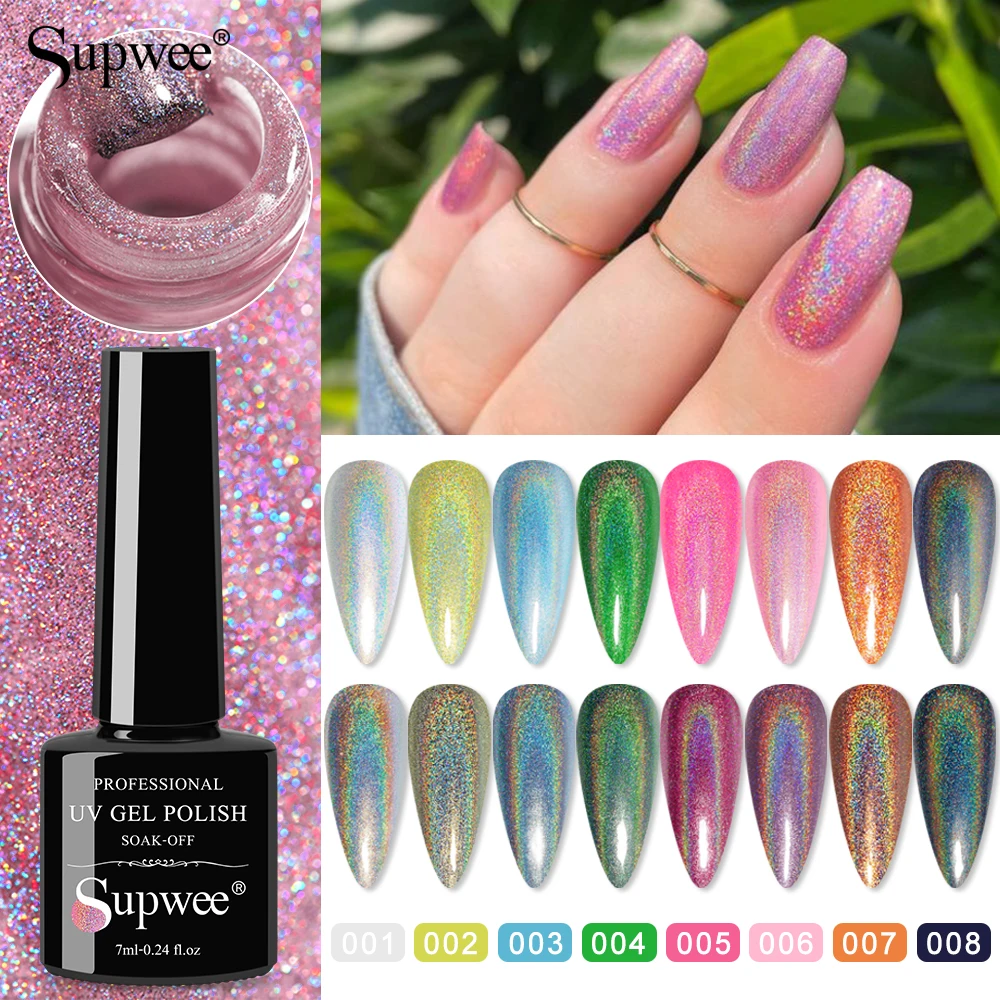 SUPWEE 7ml Holographic Gel Nail Polish Laser Color Varnish Shiny Gel Semi Permanent Soak Off UV Gel Nail Polish Top Base Coat
SUPWEE 7ml Holographic Gel Nail Polish Laser Color Varnish Shiny Gel Semi Permanent Soak Off UV Gel Nail Polish Top Base Coat