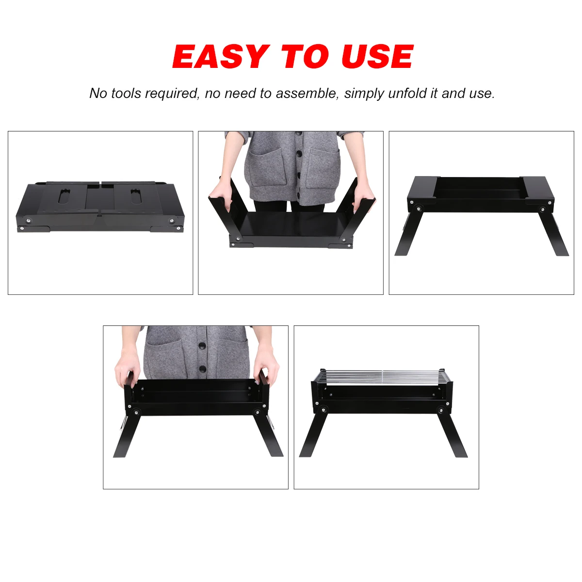 Folding Charcoal Grill Stainless Steel Cooking Grate Tabletop Charcoal Barbecue Grill for Camping Tailgating Traveling Picnic
Folding Charcoal Grill Stainless Steel Cooking Grate Tabletop Charcoal Barbecue Grill for Camping Tailgating Traveling Picnic