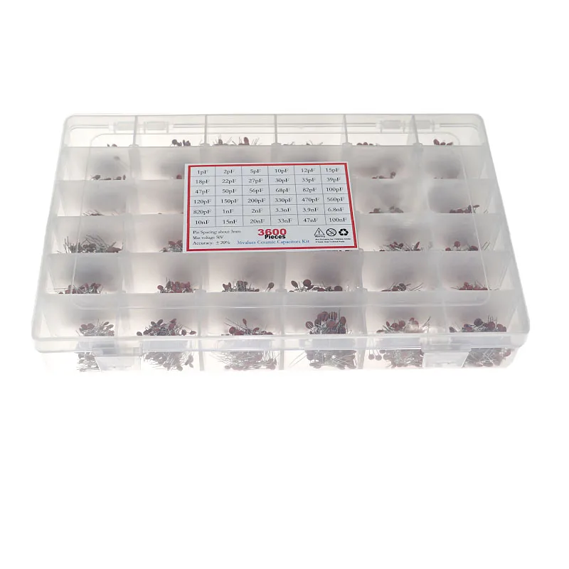 3600pcs 36 specifications 1pF-100nF 50V ceramic chip capacitors inline magnetic chip ceramic dielectric capacitor boxed
3600pcs 36 specifications 1pF-100nF 50V ceramic chip capacitors inline magnetic chip ceramic dielectric capacitor boxed