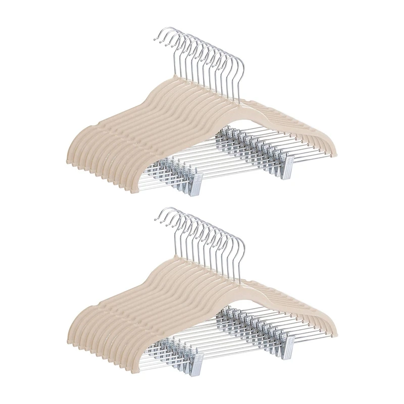 Velvet Hangers - 20Pcs Closet Organization Hangers with Clips, Non-Slip Texture Ideal for Skirts, Pants, Coats
Velvet Hangers - 20Pcs Closet Organization Hangers with Clips, Non-Slip Texture Ideal for Skirts, Pants, Coats