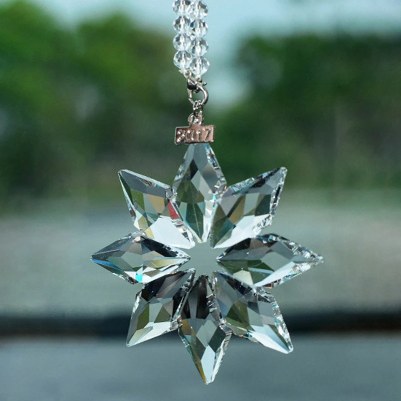 Car Decorations Crystal Flower Hanging Ornaments Transparent Crystal Snowflake Auto Rearview Mirror Pendants Car-styling
Car Decorations Crystal Flower Hanging Ornaments Transparent Crystal Snowflake Auto Rearview Mirror Pendants Car-styling