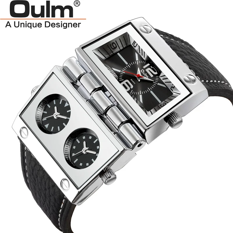 OULM 9525 Dropshipping Big Dial Male Quartz Watch Three Time Zone Men's Military Watches Unique Punk Style Leather Wristwatch
OULM 9525 Dropshipping Big Dial Male Quartz Watch Three Time Zone Men's Military Watches Unique Punk Style Leather Wristwatch