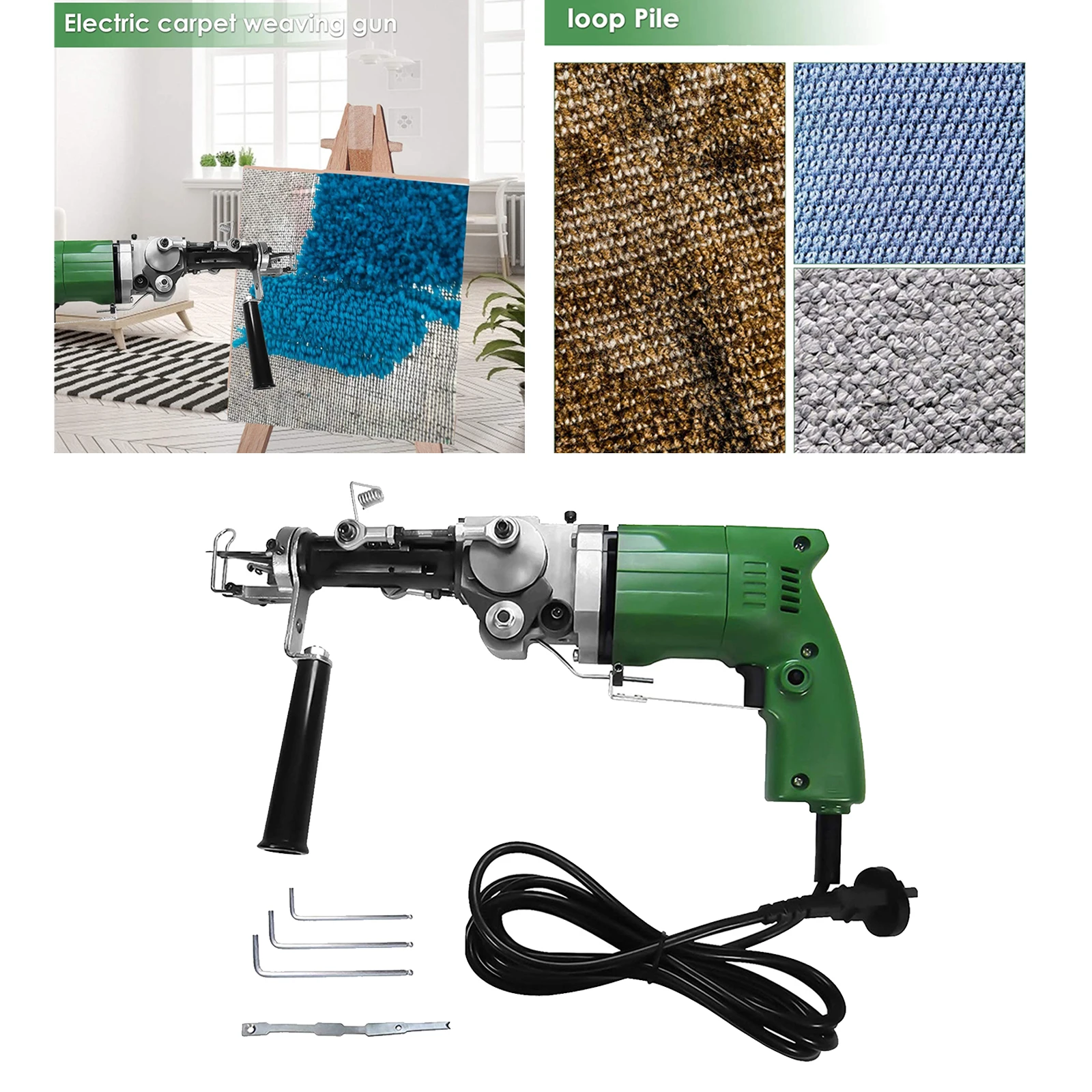 Portable Cut Pile Rug Tufting Gun Electric Carpet Weaving Machine Cut Pile Flocking Machine Knitting Machine 9-18mm
Portable Cut Pile Rug Tufting Gun Electric Carpet Weaving Machine Cut Pile Flocking Machine Knitting Machine 9-18mm