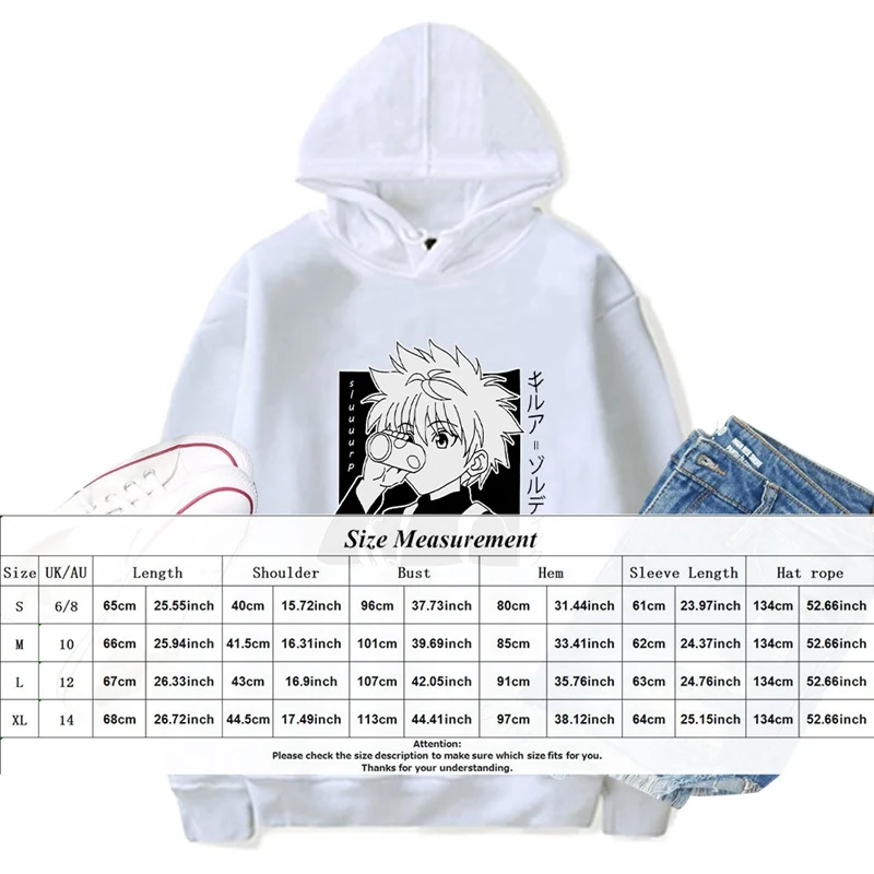 Japan Anime Men Female Hoodies Tops Killua Zoldyck Print T-shirt Casual Pullover Hoodie Fashion Sweatshirts Hip Hop Clothing
Japan Anime Men Female Hoodies Tops Killua Zoldyck Print T-shirt Casual Pullover Hoodie Fashion Sweatshirts Hip Hop Clothing
