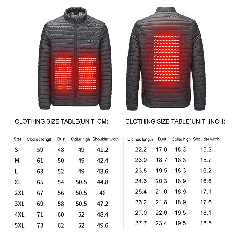 2018 Мужская зимняя уличная USB Инфракрасная теплая жилетка с подогревом куртка