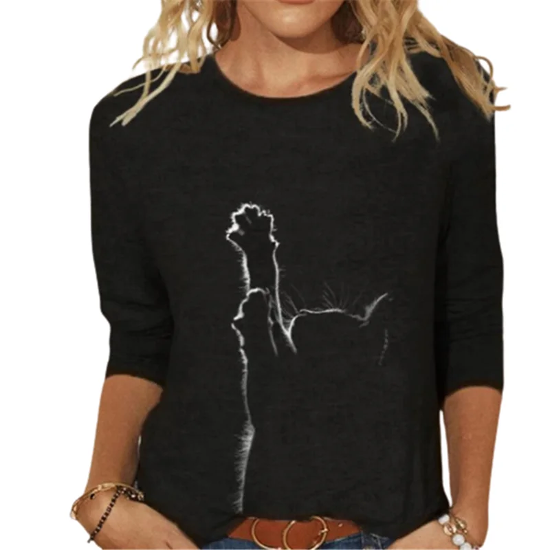 Wild Street Hipster Loose Ladies Knitted Tops Oversized All-match Women's Casual O Neck Cute Cat 3D Print Long Sleeve T-Shirt
Wild Street Hipster Loose Ladies Knitted Tops Oversized All-match Women's Casual O Neck Cute Cat 3D Print Long Sleeve T-Shirt