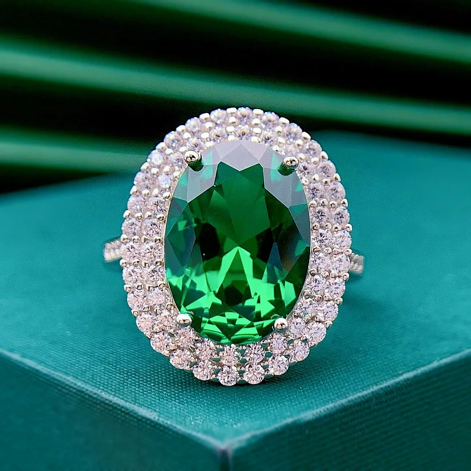 Solid Silver 925 Created Moissanite 10*14MM Emerald Gemstone Ring Anniversary Cocktail Party Rings Luxury Jewelry for Women
Solid Silver 925 Created Moissanite 10*14MM Emerald Gemstone Ring Anniversary Cocktail Party Rings Luxury Jewelry for Women