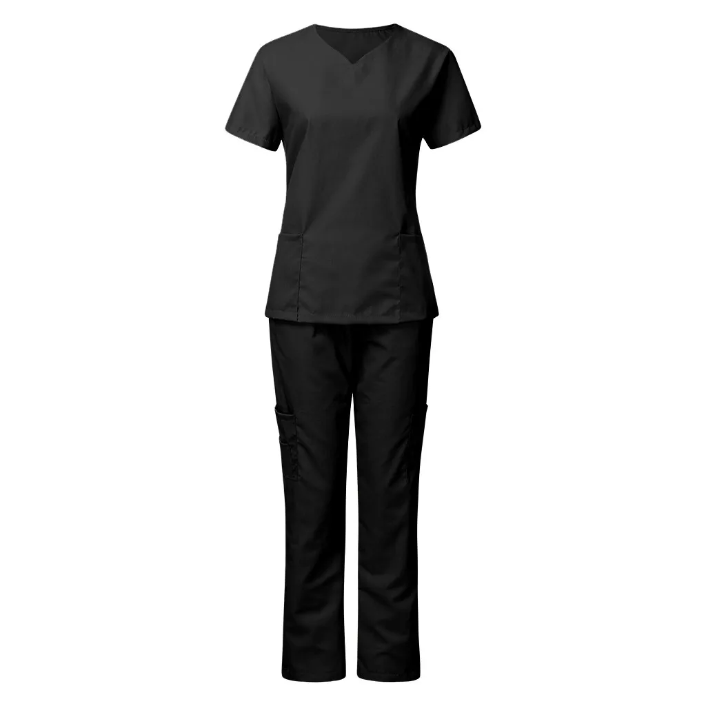 Scrubs Uniform Women and Man Scrubs Set Short Sleeve V-neck Tops+Pants Beauty Salon Nursing Working Uniform Set Suit
Scrubs Uniform Women and Man Scrubs Set Short Sleeve V-neck Tops+Pants Beauty Salon Nursing Working Uniform Set Suit