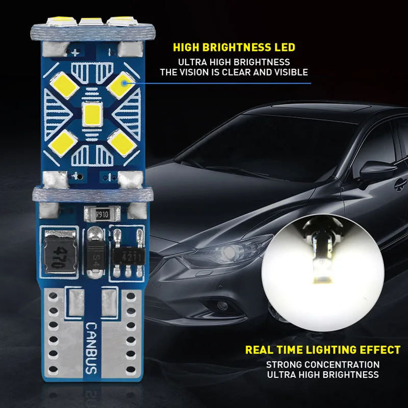 Светодиодная Автомобильная сигнальная лампа T10, 12 В, W5W, 6500K, 15SMD, 900Lm, 10-50 шт.
Светодиодная Автомобильная сигнальная лампа T10, 12 В, W5W, 6500K, 15SMD, 900Lm, 10-50 шт.