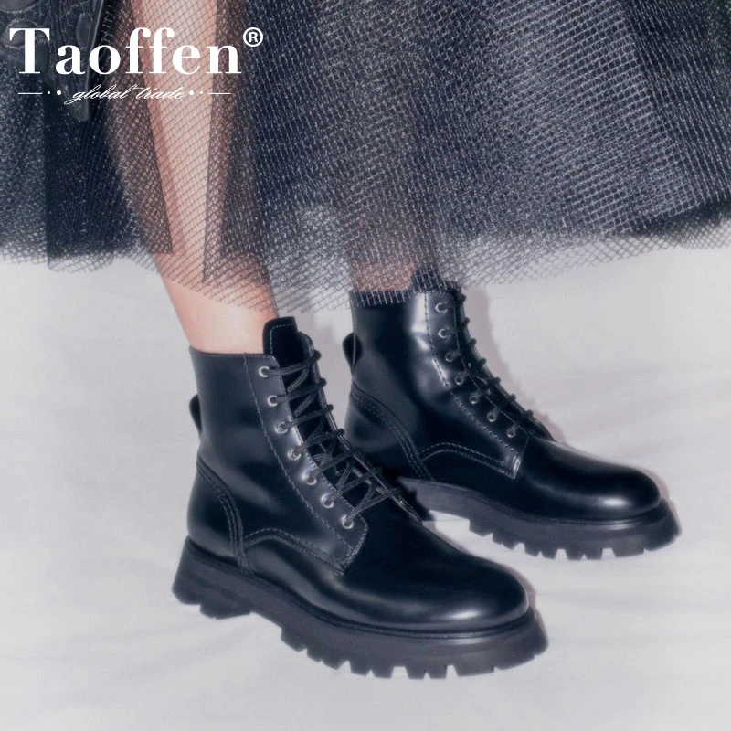 TAOFFEN Women Ankle Boots Real Leather Thick Bottom Ladies Short Boots Fashion Cool Shoes Daily Woman Footwear Size 35-40
TAOFFEN Women Ankle Boots Real Leather Thick Bottom Ladies Short Boots Fashion Cool Shoes Daily Woman Footwear Size 35-40
