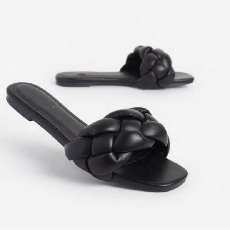 New Soft Leather Woven Slippers Women Summer 2021 Flat Heels Beach Casual Slides Shoes Woman Outdoor Sandals Flip Flops Muter
New Soft Leather Woven Slippers Women Summer 2021 Flat Heels Beach Casual Slides Shoes Woman Outdoor Sandals Flip Flops Muter