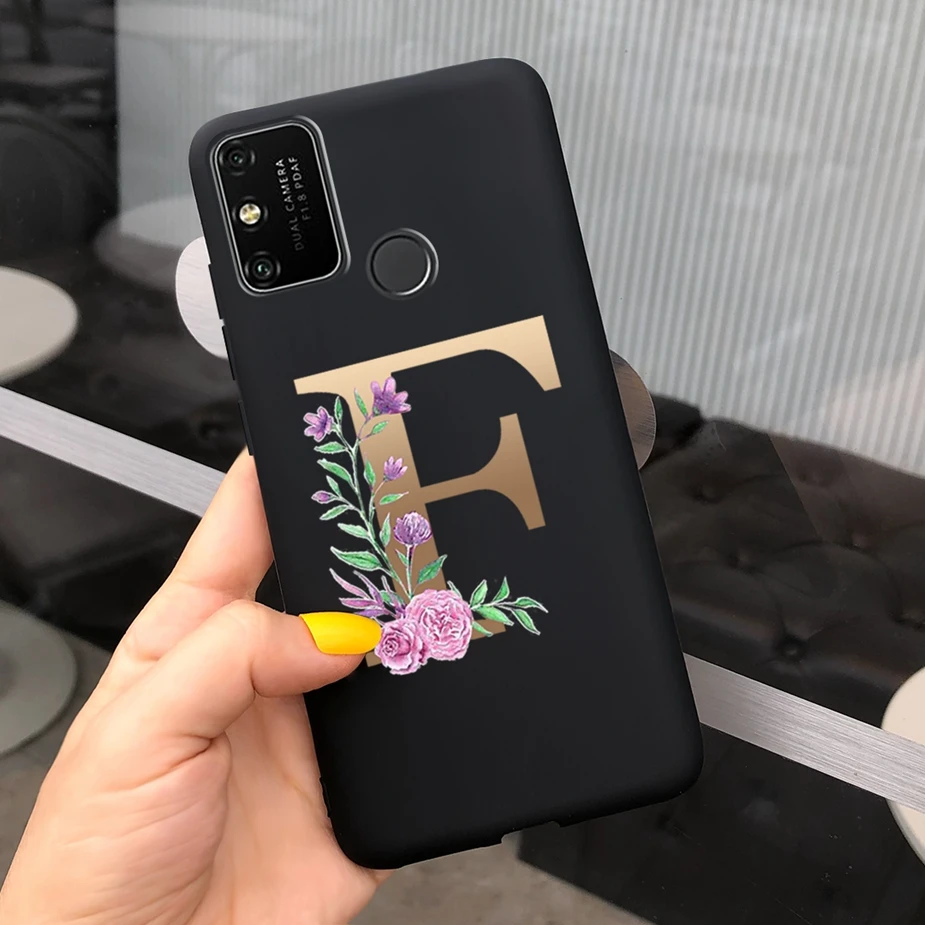 Чехол для Honor 9A мягкий силиконовый чехол с надписями пара мягких чехлов розового