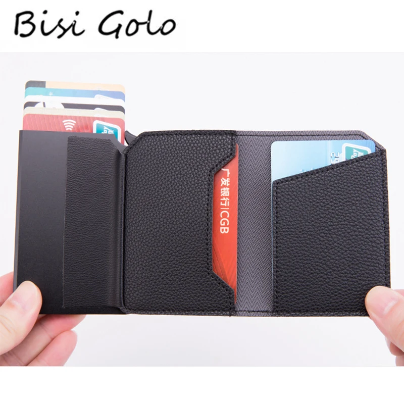 

BISI GORO/2021 Анти-кражи чехол-кошелек из углеродного волокна с отделением для кредитных карт Защита от всплывающее окно сцепления Multi для мужчин...
