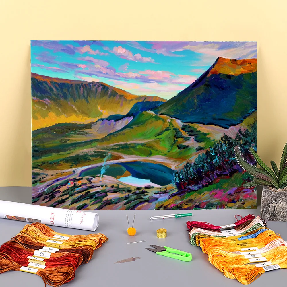 Landscape Lake Vorozheska Pre-Printed 11CT Cross Stitch Full Kit DIY Embroidery DMC Threads Sewing Hobby Painting Stamped
Landscape Lake Vorozheska Pre-Printed 11CT Cross Stitch Full Kit DIY Embroidery DMC Threads Sewing Hobby Painting Stamped