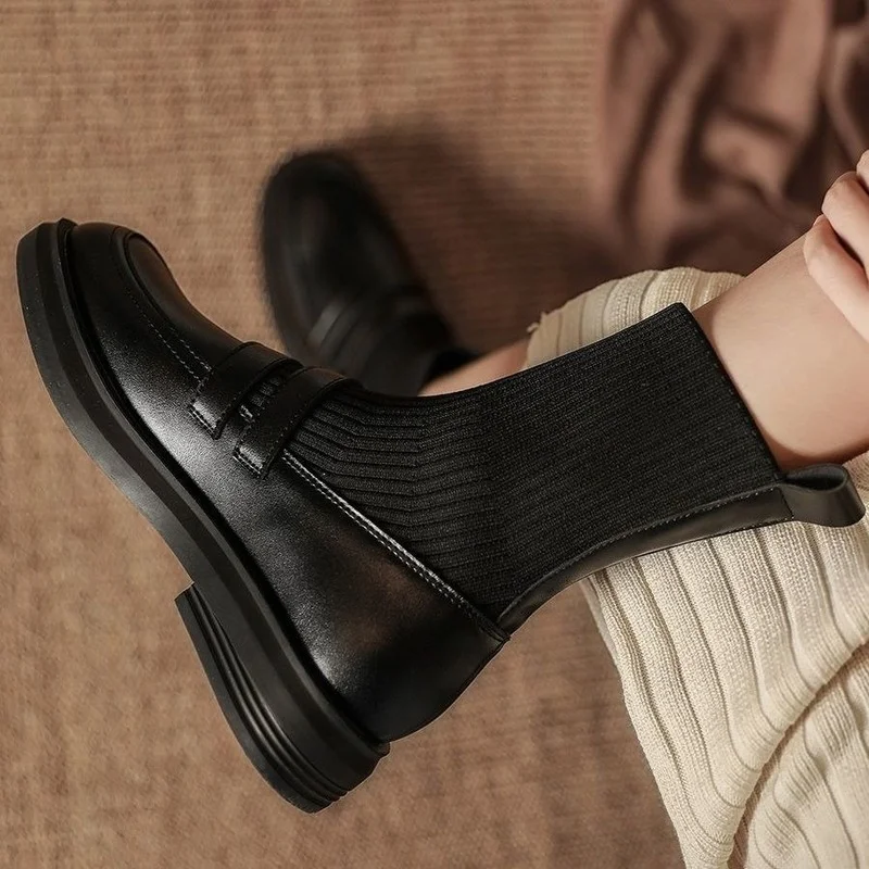 QWEEK British Style Stretch Stocking Women's Black Martin Boots Short 2021 New Spring Autumn Single Fang with Platform Lolita
QWEEK British Style Stretch Stocking Women's Black Martin Boots Short 2021 New Spring Autumn Single Fang with Platform Lolita