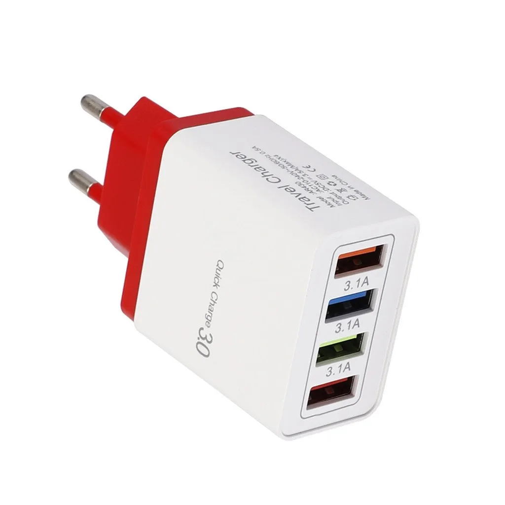 Ouhaobin 4 порта USB зарядное устройство быстрая зарядка EU штекер адаптер для