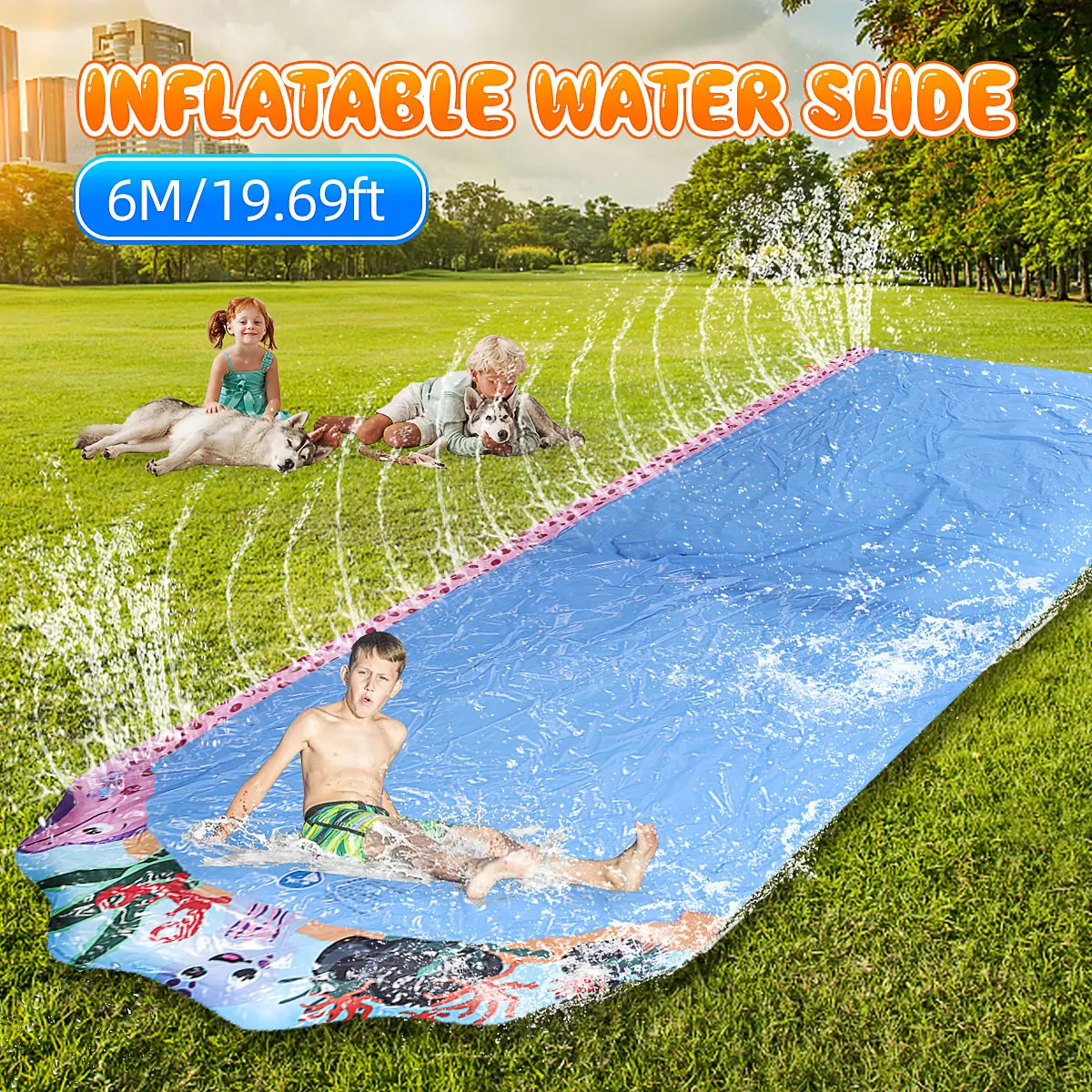 6M Giant Surfing Outdoor Child Water Slide Fun Lawn Water Slides Pools For Kids Summer PVC Games Backyard Adult Children Toys
6M Giant Surfing Outdoor Child Water Slide Fun Lawn Water Slides Pools For Kids Summer PVC Games Backyard Adult Children Toys