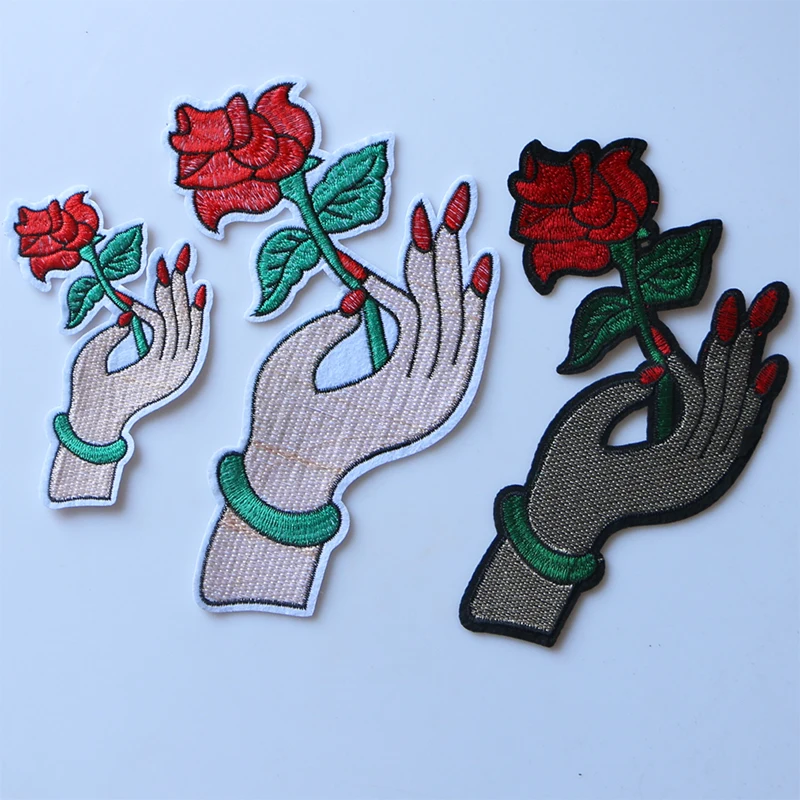Beautiful Hands With Roses Embroidered Iron on Patch for Clothing DIY Stripes Sticker Custom Flowers Badges on the Backpack
Beautiful Hands With Roses Embroidered Iron on Patch for Clothing DIY Stripes Sticker Custom Flowers Badges on the Backpack