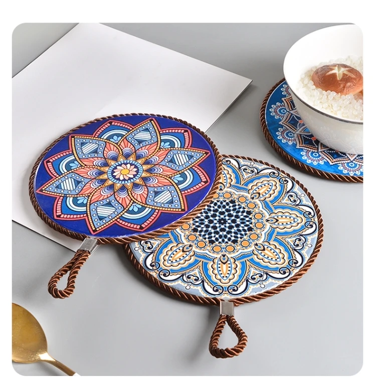 Retro Bohemian Ceramic Table Mat Non Slip Placemat Cork Insulation Coffee Cup Kitchen Accessories Home Decoration
Retro Bohemian Ceramic Table Mat Non Slip Placemat Cork Insulation Coffee Cup Kitchen Accessories Home Decoration
