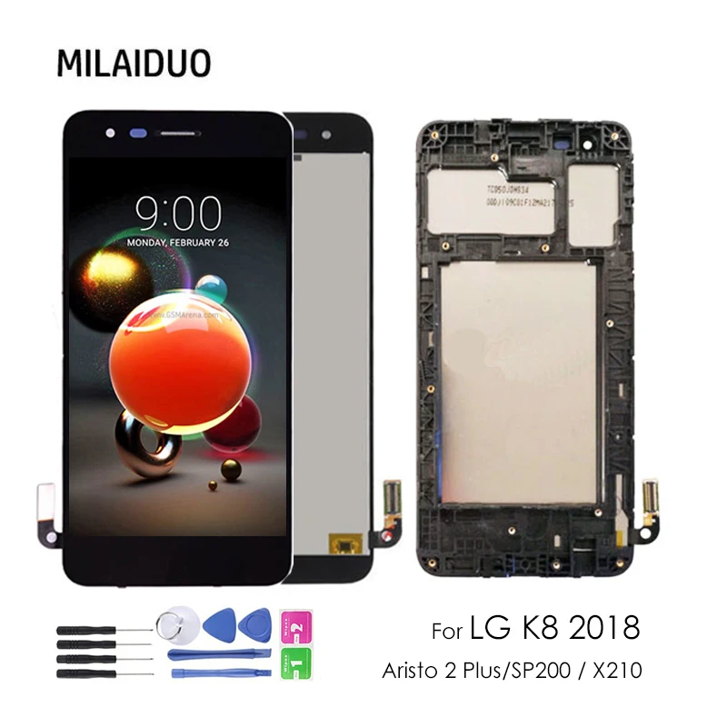 ЖК-дисплей 5,0 дюйма для LG K8 2018 Φ X210TA SP200, ЖК-дисплей с рамкой, черный с бесплатными инструментами
ЖК-дисплей 5,0 дюйма для LG K8 2018 Φ X210TA SP200, ЖК-дисплей с рамкой, черный с бесплатными инструментами