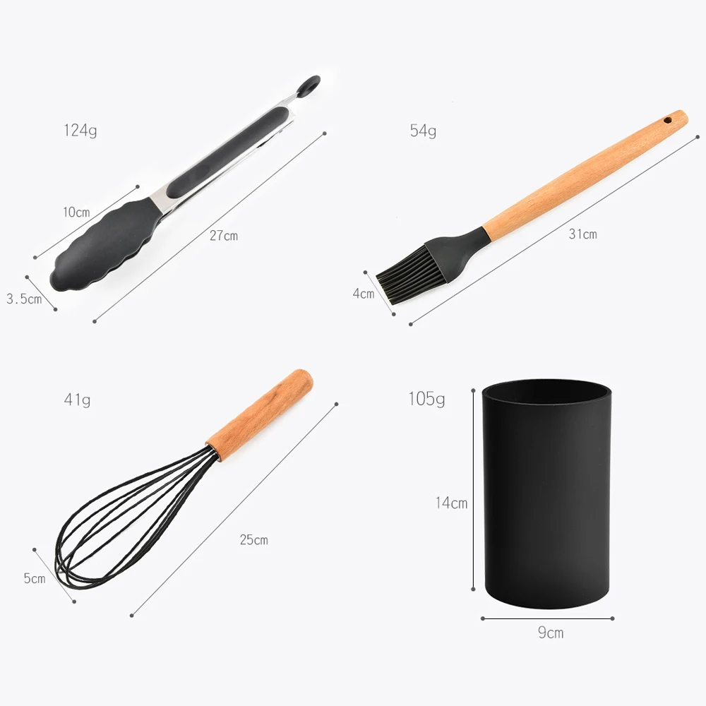 Best Silicone Cooking Utensil Set Wooden Handle Spatula Soup Spoon Brush Ladle Pasta Colander Non-stick Cookware Kitchen Tools
Best Silicone Cooking Utensil Set Wooden Handle Spatula Soup Spoon Brush Ladle Pasta Colander Non-stick Cookware Kitchen Tools