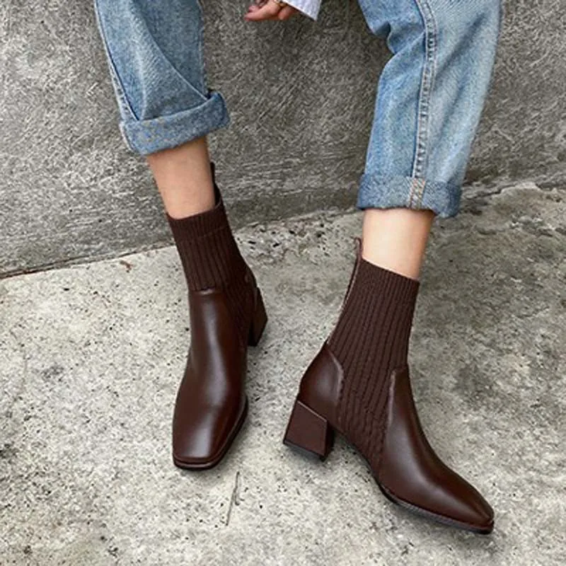 Wool Stretch Boots 2022 Autumn/winter New Style Square Toe Thick Heel Fashion Boots Mid-heel Short Boots Fashion Boots
Wool Stretch Boots 2022 Autumn/winter New Style Square Toe Thick Heel Fashion Boots Mid-heel Short Boots Fashion Boots