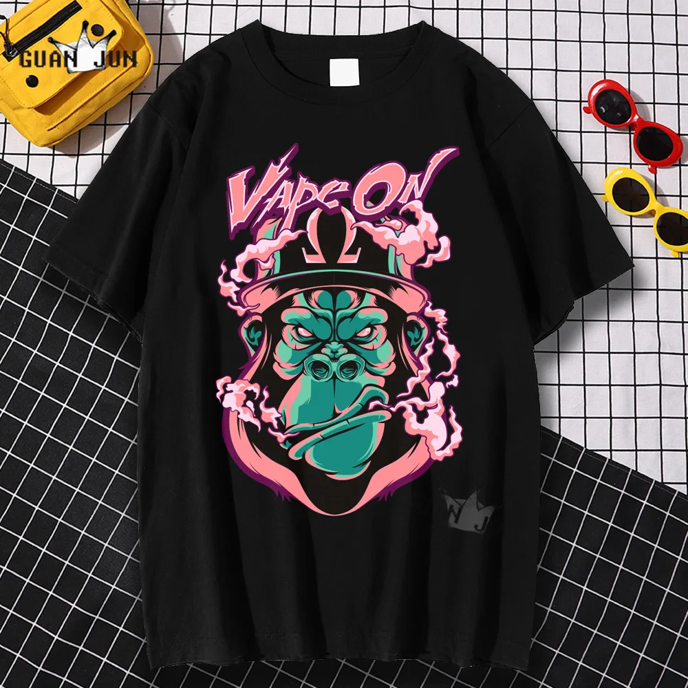 Streetwear 2021 Summer Fashion Smoking King Kong Print Men's T-shirt Loose Round Neck Pattern Short Sleeve Men Tee Shirt Tops
Streetwear 2021 Summer Fashion Smoking King Kong Print Men's T-shirt Loose Round Neck Pattern Short Sleeve Men Tee Shirt Tops