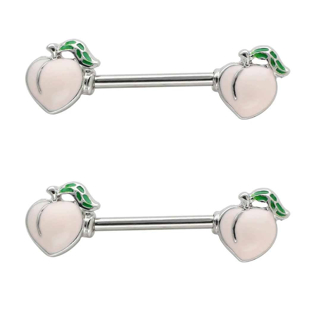 JHJT 2PCS Nipple Barbell Rings 14G Nipple Piercing Stainless Steel Peach And Monkey Bar Rings Body Jewelry
JHJT 2PCS Nipple Barbell Rings 14G Nipple Piercing Stainless Steel Peach And Monkey Bar Rings Body Jewelry