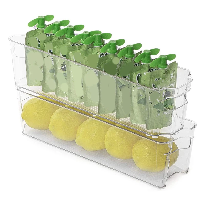 4Pcs Stackable Refrigerator Bin - with Handle - Polyethylene - for Fridge, Freezer, Pantry Organization
4Pcs Stackable Refrigerator Bin - with Handle - Polyethylene - for Fridge, Freezer, Pantry Organization