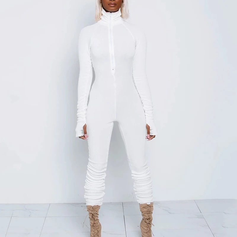 Long Sleeve Ribbed Rompers Women Jumpsuit Front Zip One Peice Outfits Ruched Stacked Leggings Pant Bodycon Overalls 2020
Long Sleeve Ribbed Rompers Women Jumpsuit Front Zip One Peice Outfits Ruched Stacked Leggings Pant Bodycon Overalls 2020