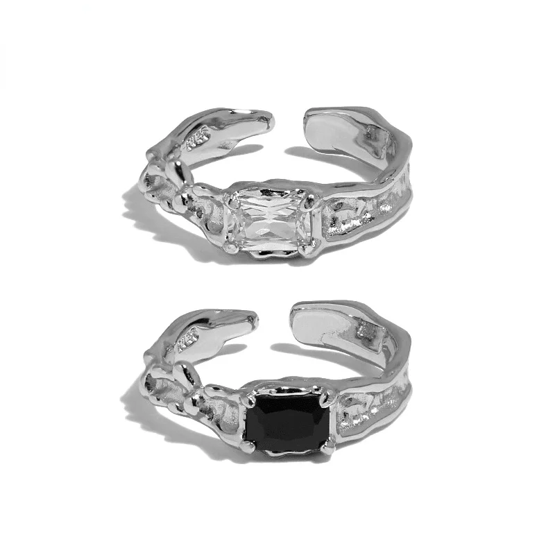 925 Sterling Silver Black Zircon Open Ring For Women 2021 Trend Minimalist Luxury Bohemia Wedding Fine Jewelry Joias Ouro 18k
925 Sterling Silver Black Zircon Open Ring For Women 2021 Trend Minimalist Luxury Bohemia Wedding Fine Jewelry Joias Ouro 18k