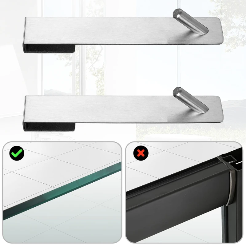 2 Pcs Nail-free Stainless Steel Hooks Towel Hooks Strong over Door Hooks Extended Shower Door Hooks for Bathroom Kitchen
2 Pcs Nail-free Stainless Steel Hooks Towel Hooks Strong over Door Hooks Extended Shower Door Hooks for Bathroom Kitchen
