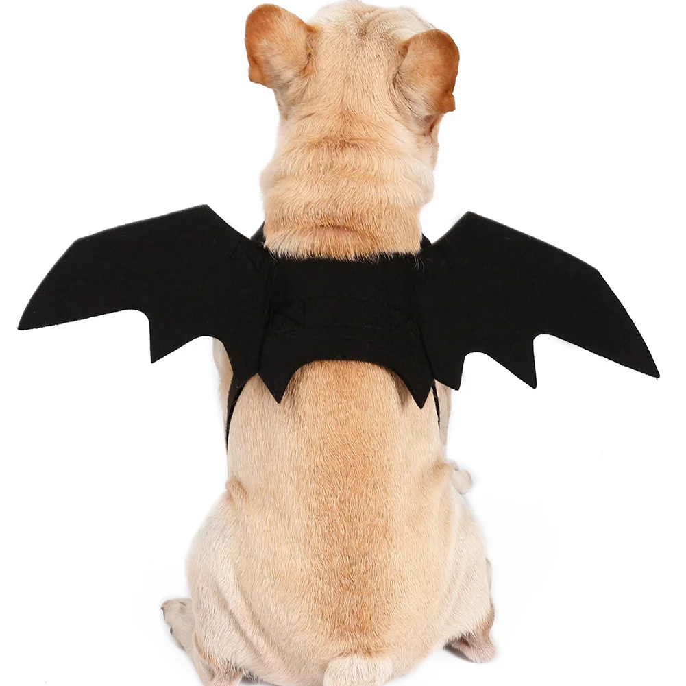 Animal Pet Dog Cat Bats Wing Halloween Fancy Dress Costume Outfit Felt Cloth Black MJJ88