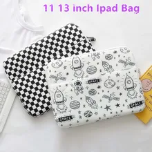 Checkerboard Laptop Case 9.7 10.5 11 13 Inch Tablet Sleeve Bag Protective Cover Korea Cartoon Macbook IPad Liner Pouch Handbag