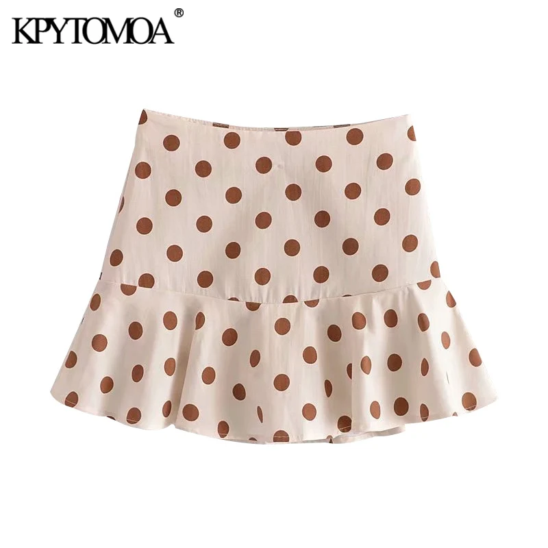KPYTOMOA Women Sweet Fashion Ruffled Polka Dot Mini Skirt Vintage High Waist Side Zipper Lining Female Skirts Mujer
KPYTOMOA Women Sweet Fashion Ruffled Polka Dot Mini Skirt Vintage High Waist Side Zipper Lining Female Skirts Mujer