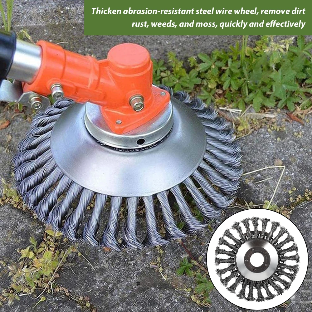 6/8 Inch Grass Trimmer Head Steel Wire Trimming Head Garden Weed Brush Grass Cutter Tray Lawn Mower Brush