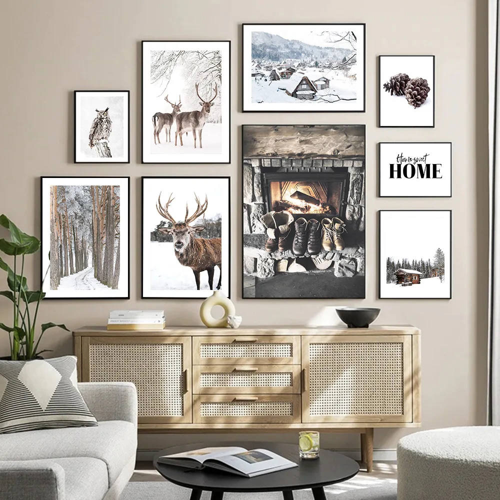 Winter Snow Pine Forest Deer Owl House Filbert Canvas Painting Nordic Poster And Print Modern Wall Art Picture Living Room Decor
Winter Snow Pine Forest Deer Owl House Filbert Canvas Painting Nordic Poster And Print Modern Wall Art Picture Living Room Decor