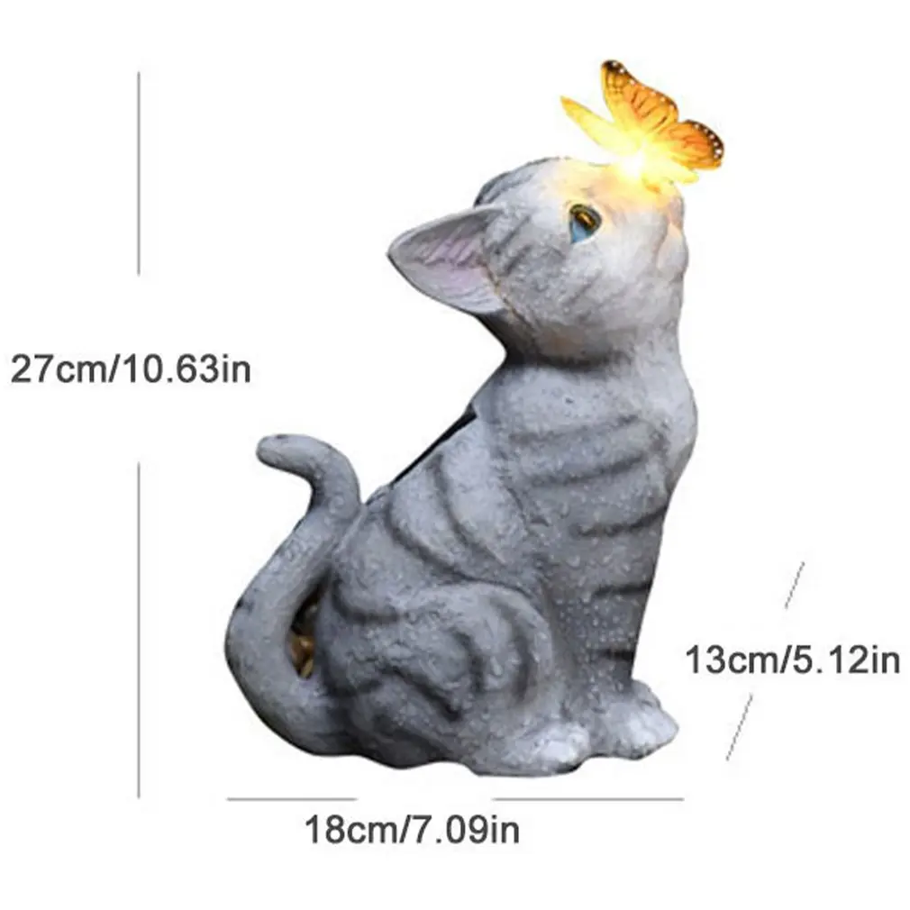 Garden Statue Balcony Cute Cat Decoration Solar Furnishings Ornament Led Butterfly Lamp Home Decor Sculptures
Garden Statue Balcony Cute Cat Decoration Solar Furnishings Ornament Led Butterfly Lamp Home Decor Sculptures