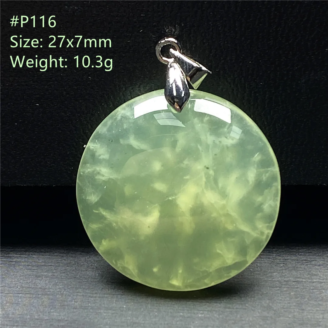 

Top Natural Green Prehnite Stone Pendant Jewelry For Women Lady Men Healing Luck Gift Crystal 27x7mm Beads Gemstone Silver AAAAA