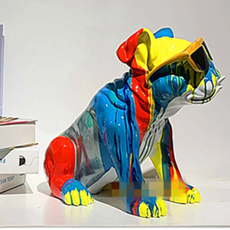 WU CHEN LONG Fun Colored Drawing Wear Glasses French Bulldog Hand Drawing Resin Individuality Sculpture Home Decor Gift A1909
WU CHEN LONG Fun Colored Drawing Wear Glasses French Bulldog Hand Drawing Resin Individuality Sculpture Home Decor Gift A1909