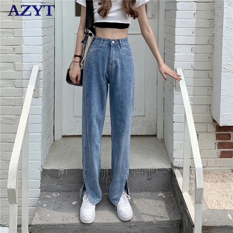 AZYT Spring Autumn New Split Straight Jeans Female Korean Loose High Waist Denim Pants 2022 Casual Female Trousers
AZYT Spring Autumn New Split Straight Jeans Female Korean Loose High Waist Denim Pants 2022 Casual Female Trousers