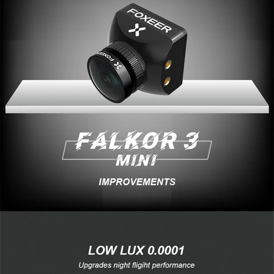 Foxeer Falkor 3 Mini FPV Cam 1200TVL 1.7mm Lens 4:3 16:9 PAL NTSC Switchable HD Camera OSD 4.6-20V for RC Racing Drone Kit
Foxeer Falkor 3 Mini FPV Cam 1200TVL 1.7mm Lens 4:3 16:9 PAL NTSC Switchable HD Camera OSD 4.6-20V for RC Racing Drone Kit