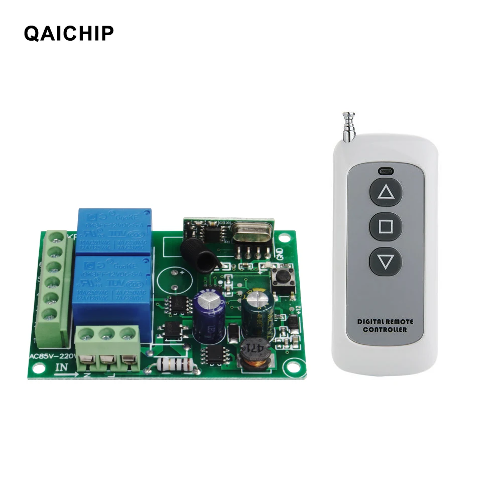 QIACHIP 433 МГц AC 250 V 110 220 2CH RF реле приемника универсальный модуль Беспроводной