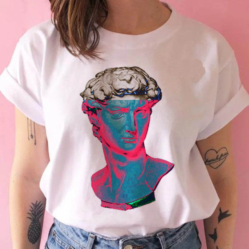 WA50 Women's T-shirt 90s Ulzzang Harajuku Graphic Funny White Drawing David Print T-shirt O Neck Casual Women's Top T-shirt
WA50 Women's T-shirt 90s Ulzzang Harajuku Graphic Funny White Drawing David Print T-shirt O Neck Casual Women's Top T-shirt