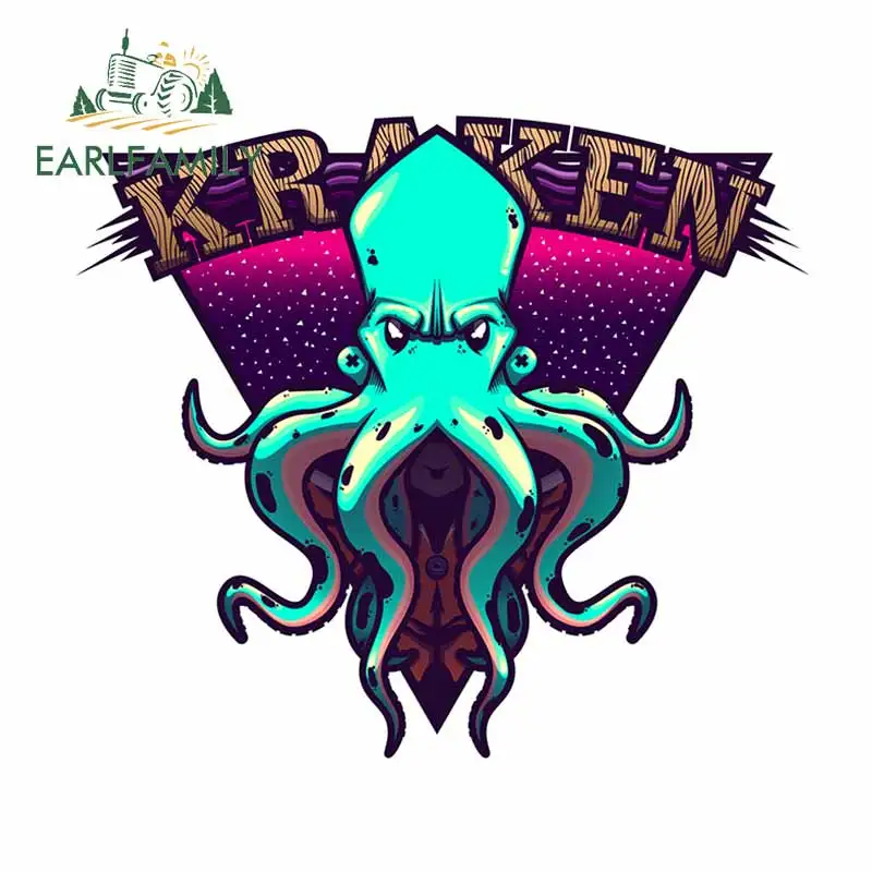 EARLFAMILY 13 см x 11 4 для норвежского холодильника Kraken водонепроницаемые наклейки на