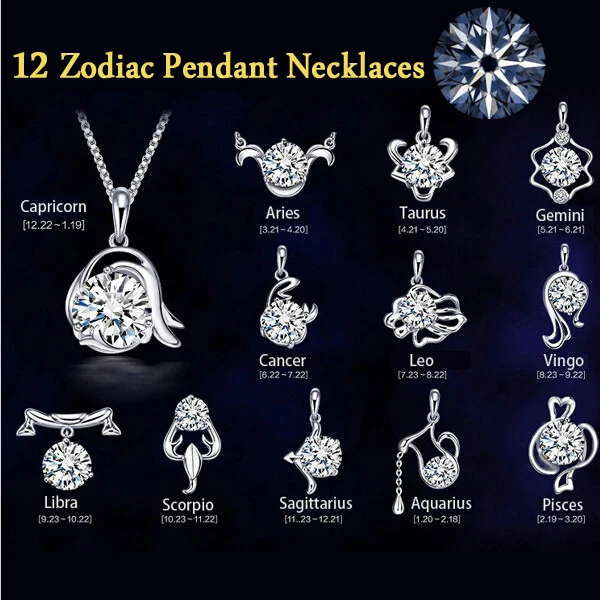 design 12 Constellation pendant necklace for women Silver plated wedding jewelry Zircon zodiac Necklaces
design 12 Constellation pendant necklace for women Silver plated wedding jewelry Zircon zodiac Necklaces