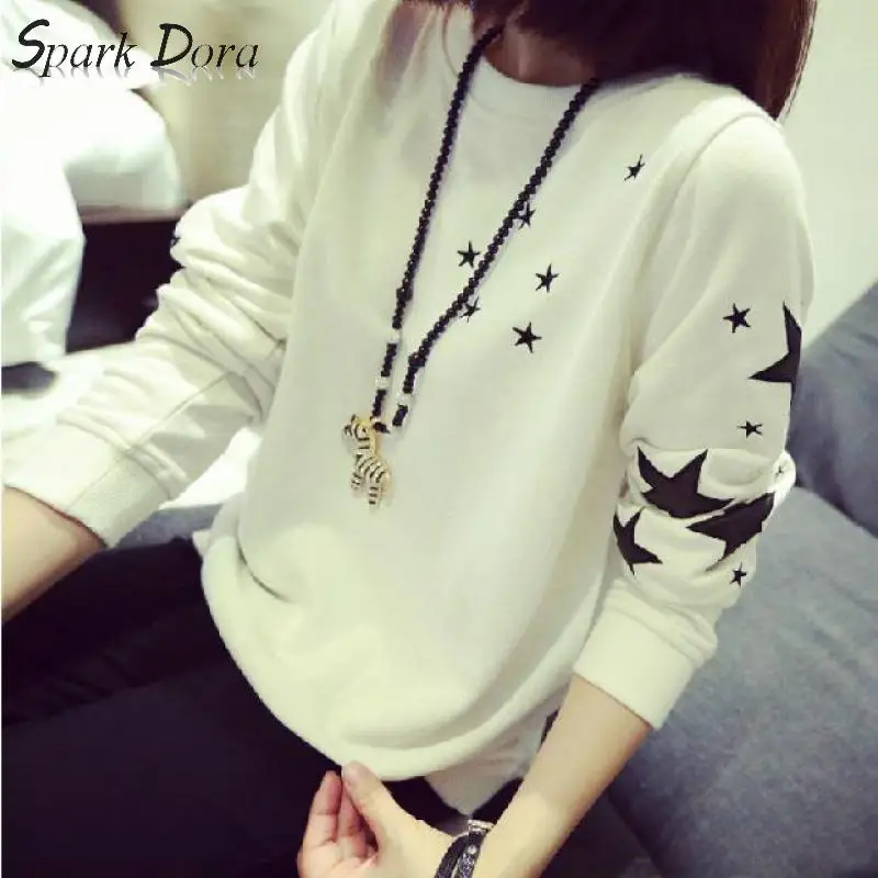 SparkDora 2020 hot Korean Sweet Girl New Star Print Spring Thin And Plush Women's Long Sleeve T-shirt Pullover
SparkDora 2020 hot Korean Sweet Girl New Star Print Spring Thin And Plush Women's Long Sleeve T-shirt Pullover